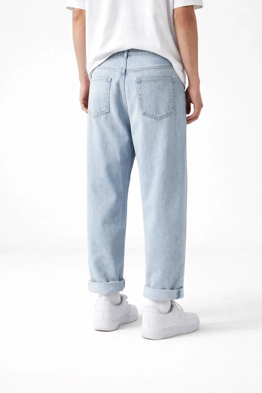 Relaxed Straight-Leg Casual Denim Pants