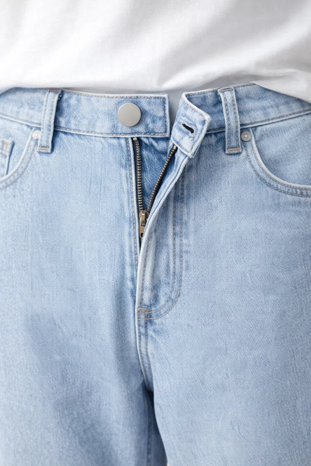 Relaxed Straight-Leg Casual Denim Pants